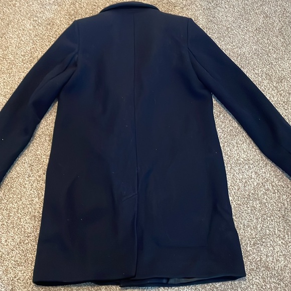 Zara Outerwear | Midi Trench Coat | Dark Blue - Picture 3 of 9